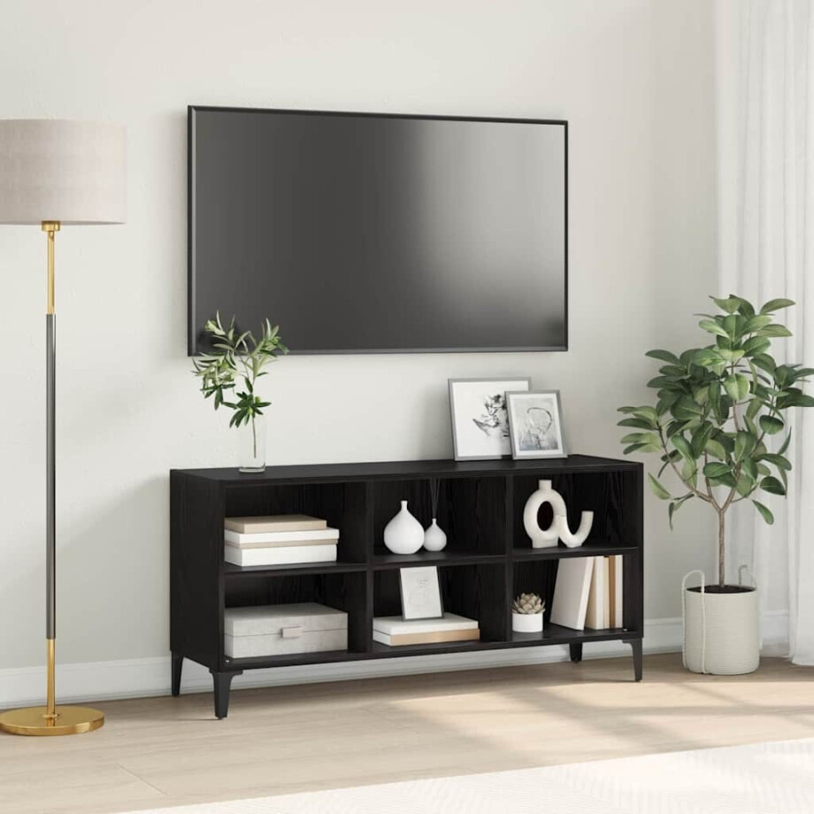 vidaXL Tv-meubelset Zwart 103,5 x 30 x 50 cm Geconstrueerd hout afbeelding 1