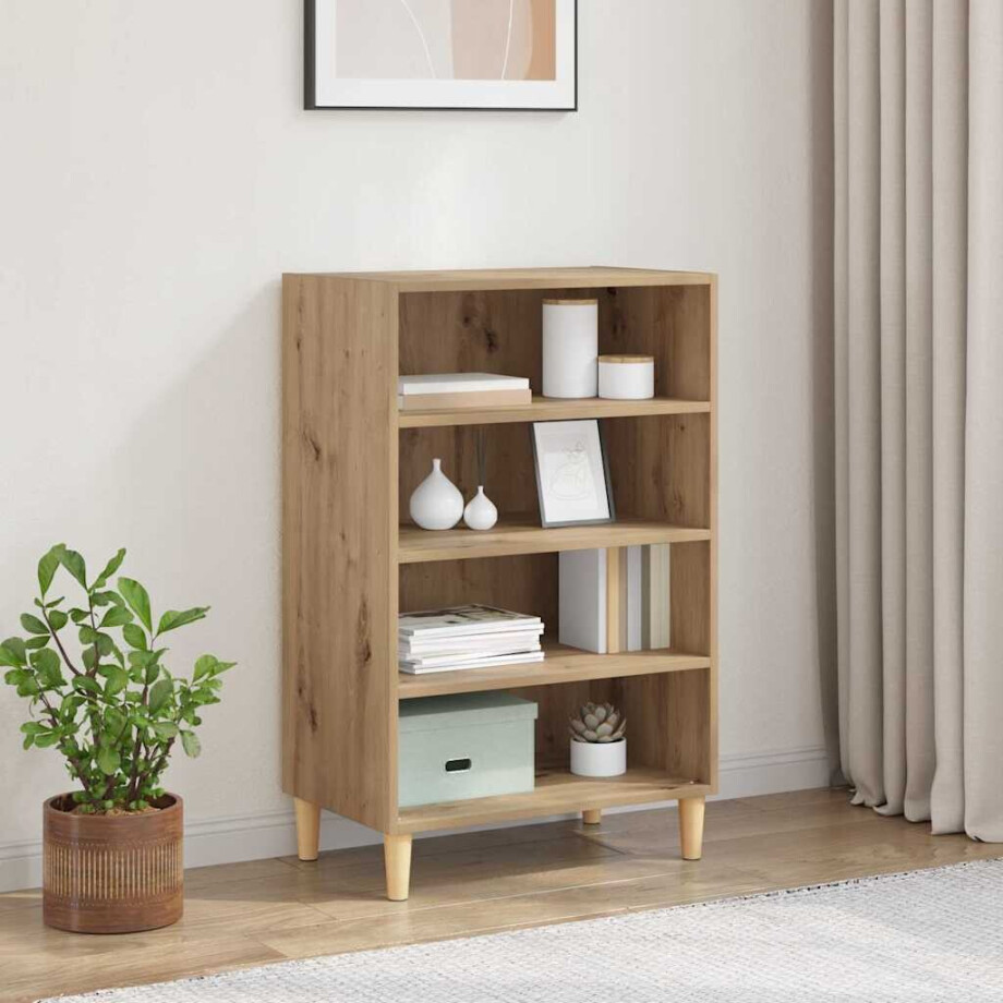 vidaXL Dressoir Artisan Eiken 57 x 35 x 89.5 cm Bewerkt hout afbeelding 1