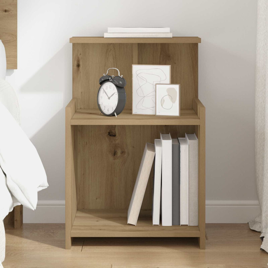 vidaXL Nachtkastje Artisan Eiken 40 x 35 x 60 cm Bewerkt hout afbeelding 1