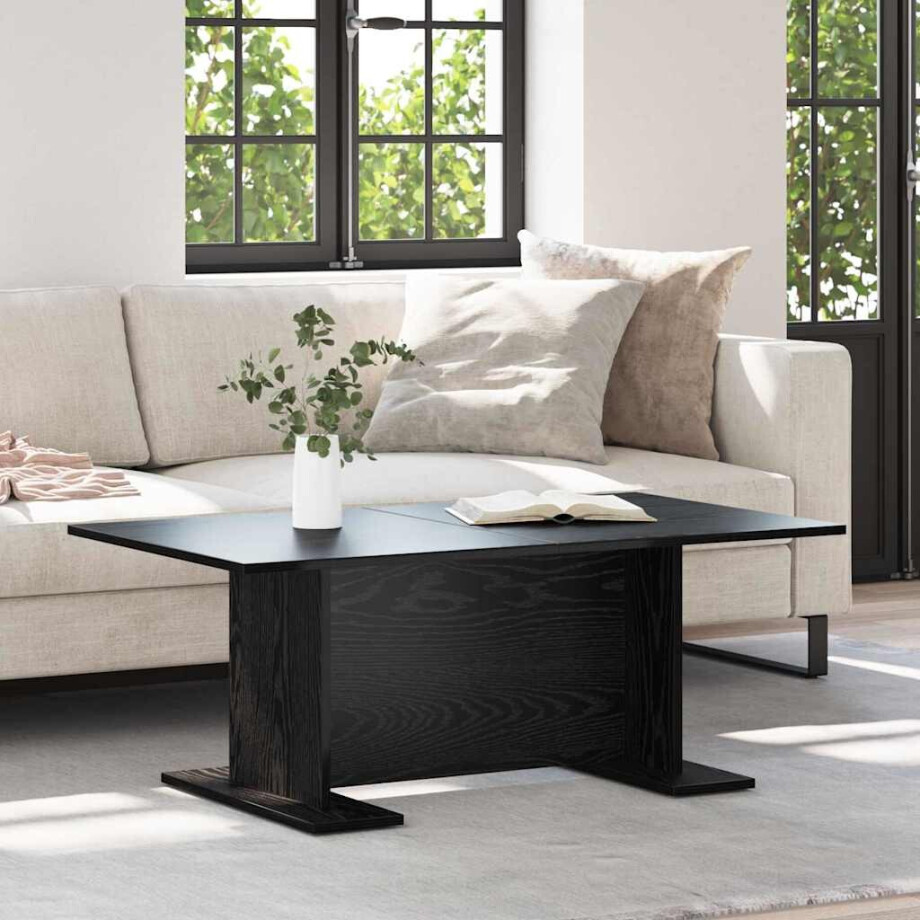 vidaXL Salontafel Zwart eiken 103,5 x 60 x 40 cm Bewerkt hout afbeelding 1