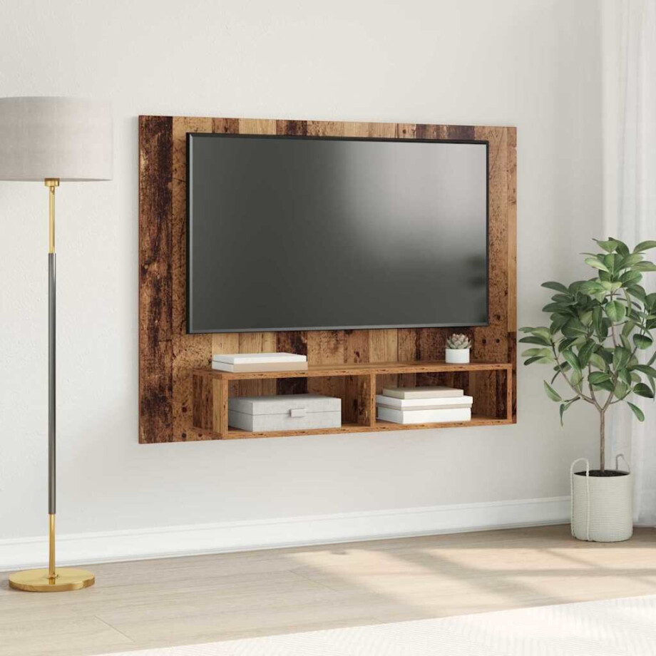 vidaXL Tv-meubelset Oud Hout 120 x 23,5 x 90 cm Bewerkt hout afbeelding 1