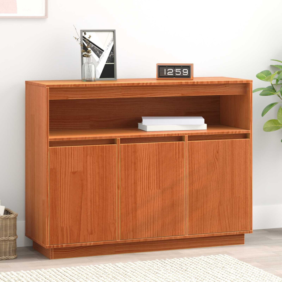 vidaXL Dressoir Wasbruin 104,5 x 34 x 80 cm Massief grenenhout vidaXL Dressoir Wasbruin 104,5 x 34 x 80 cm Massief grenenhout afbeelding 1
