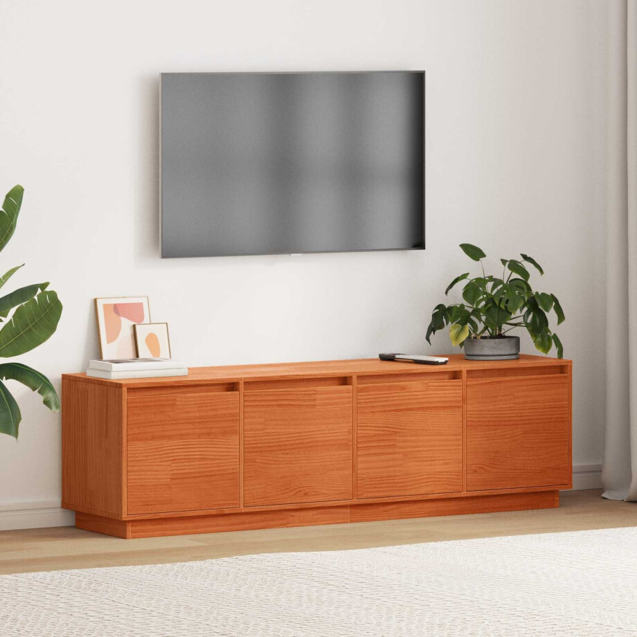 vidaXL TV-kast Bruin 156 x 37 x 45 cm Bewerkt hout afbeelding 1