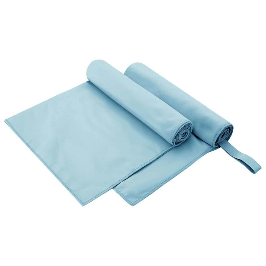 vidaXL Sporthanddoeken 2 pcs Blauw 100 x 50 cm Polyester en polyamide afbeelding 1