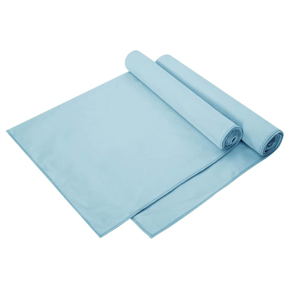vidaXL Sporthanddoeken 2 pcs Blauw 140 x 70 cm Polyester en polyamide afbeelding 1