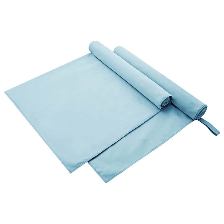 vidaXL Sporthanddoeken 2 pcs Blauw 180 x 90 cm Polyester en polyamide afbeelding 1