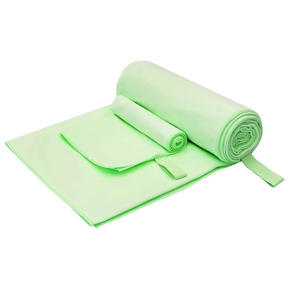 vidaXL Set van Sporthanddoeken Anders Groen Stof vidaXL Set van Sporthanddoeken Anders Groen Stof afbeelding 1