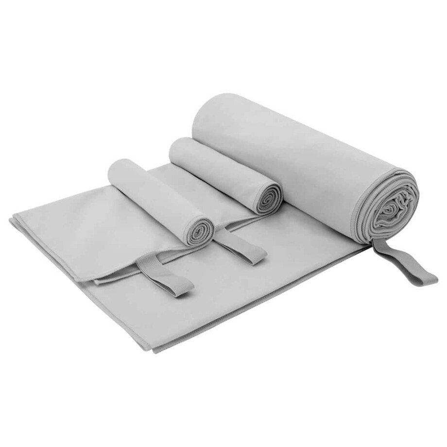 vidaXL Set van Sporthanddoeken 3 pcs Grijs Polyester en Polyamide vidaXL Set van Sporthanddoeken 3 pcs Grijs Polyester en Polyamide afbeelding 1