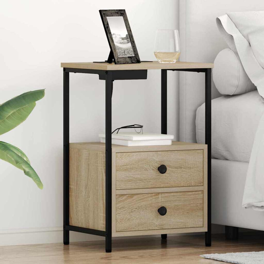 vidaXL Nachtkastje 2 pcs Sonoma Eiken 40 x 31 x 60 cm Bewerkt hout vidaXL Nachtkastje 2 pcs Sonoma Eiken 40 x 31 x 60 cm Bewerkt hout afbeelding 1