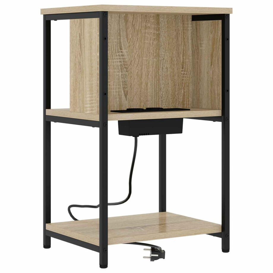 vidaXL Nachtkastje Sonoma Eiken 38 x 31 x 61 cm Bewerkt hout vidaXL Nachtkastje Sonoma Eiken 38 x 31 x 61 cm Bewerkt hout afbeelding 1
