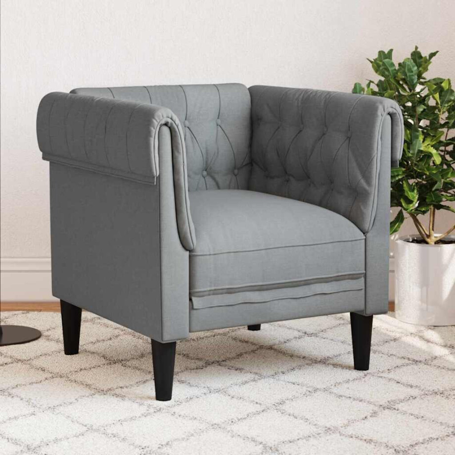 vidaXL Bank Lichtgrijs 78,5 x 74,5 x 74,5 cm Polyester afbeelding 1