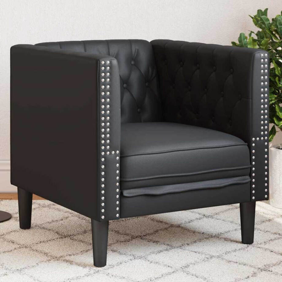 vidaXL Bank Zwart 74,5 x 71 x 70,5 cm PVC vidaXL Bank Zwart 74,5 x 71 x 70,5 cm PVC afbeelding 1