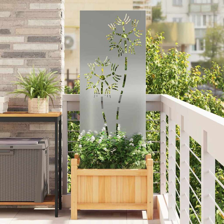 vidaXL Tuin decoratief paneel Zilver 50 x 140 cm Gegalvaniseerd staal afbeelding 1