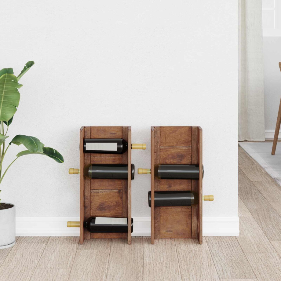 vidaXL Rek Bruin 24 x 13 x 54 cm Massief Mahoniehout afbeelding 1