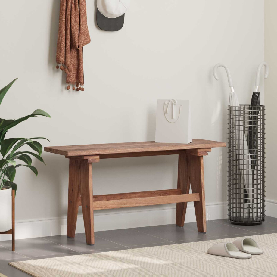 vidaXL Bank Naturel 100 x 30 x 51 cm Massief gerecycled hout afbeelding 1