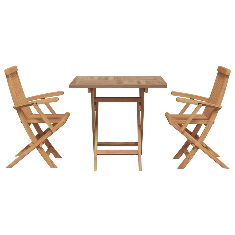 vidaXL Tuin eettafelset 3 pcs Bruin Massief Acaciahout afbeelding 1
