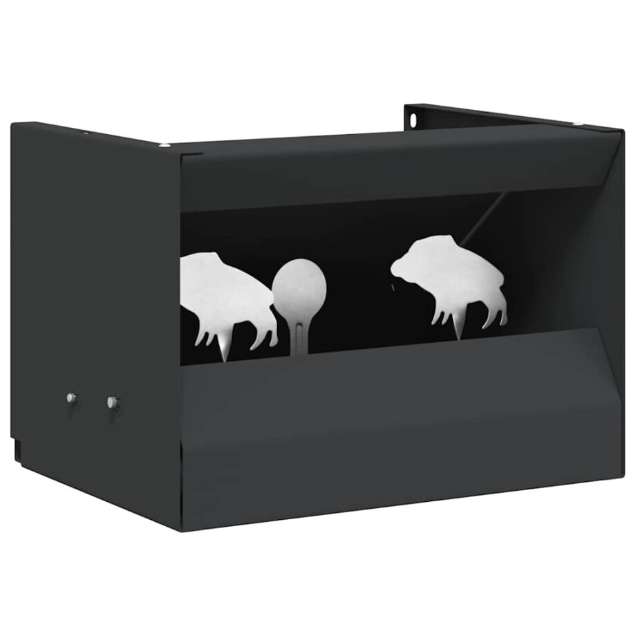 vidaXL Kogel Trap Box Zwart 29 x 22 x 20 cm Staal afbeelding 1