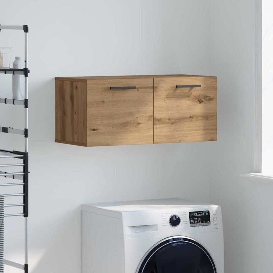 vidaXL Wandkast artisanaal eikenkleurig 80 x 36.5 x 35 cm Bewerkt hout vidaXL Wandkast artisanaal eikenkleurig 80 x 36.5 x 35 cm Bewerkt hout afbeelding 1
