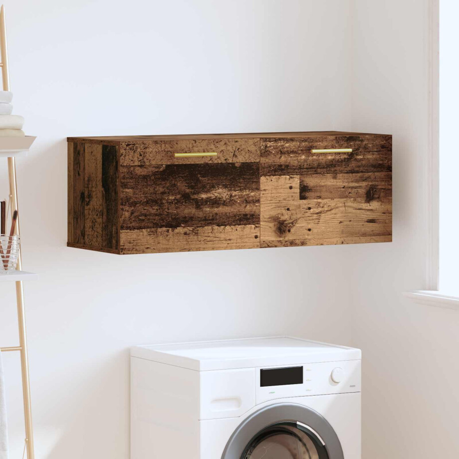 vidaXL Wandkast Oud hout 100 x 36.5 x 35 cm Bewerkt hout vidaXL Wandkast Oud hout 100 x 36.5 x 35 cm Bewerkt hout afbeelding 1