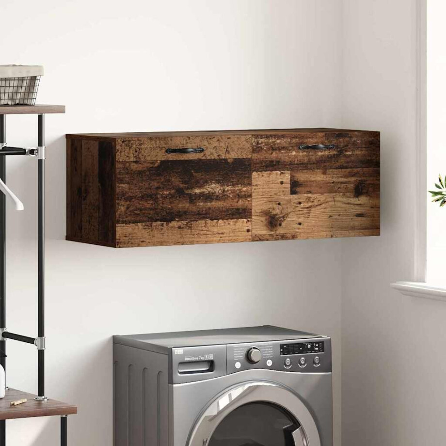 vidaXL Wandkast Wandgemonteerd Oudhout 100 x 36,5 x 35 cm Bewerkt hout vidaXL Wandkast Wandgemonteerd Oudhout 100 x 36,5 x 35 cm Bewerkt hout afbeelding 1