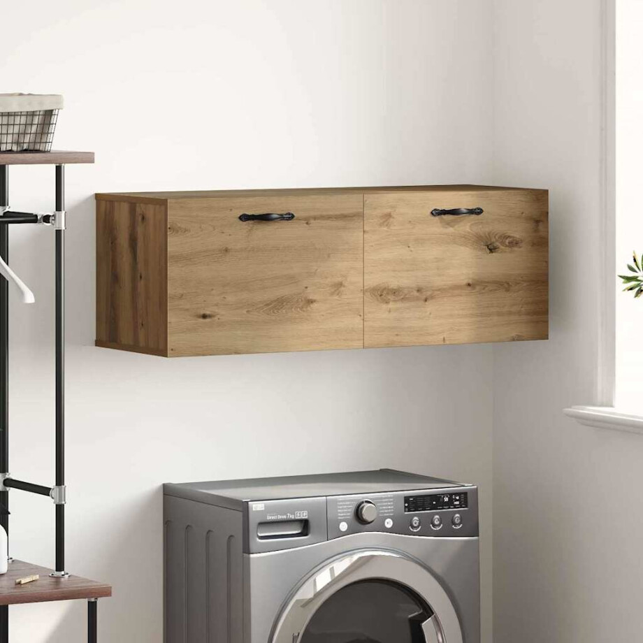 vidaXL Wandkast Artisan Eiken 100 x 36,5 x 35 cm Bewerkt hout vidaXL Wandkast Artisan Eiken 100 x 36,5 x 35 cm Bewerkt hout afbeelding 1