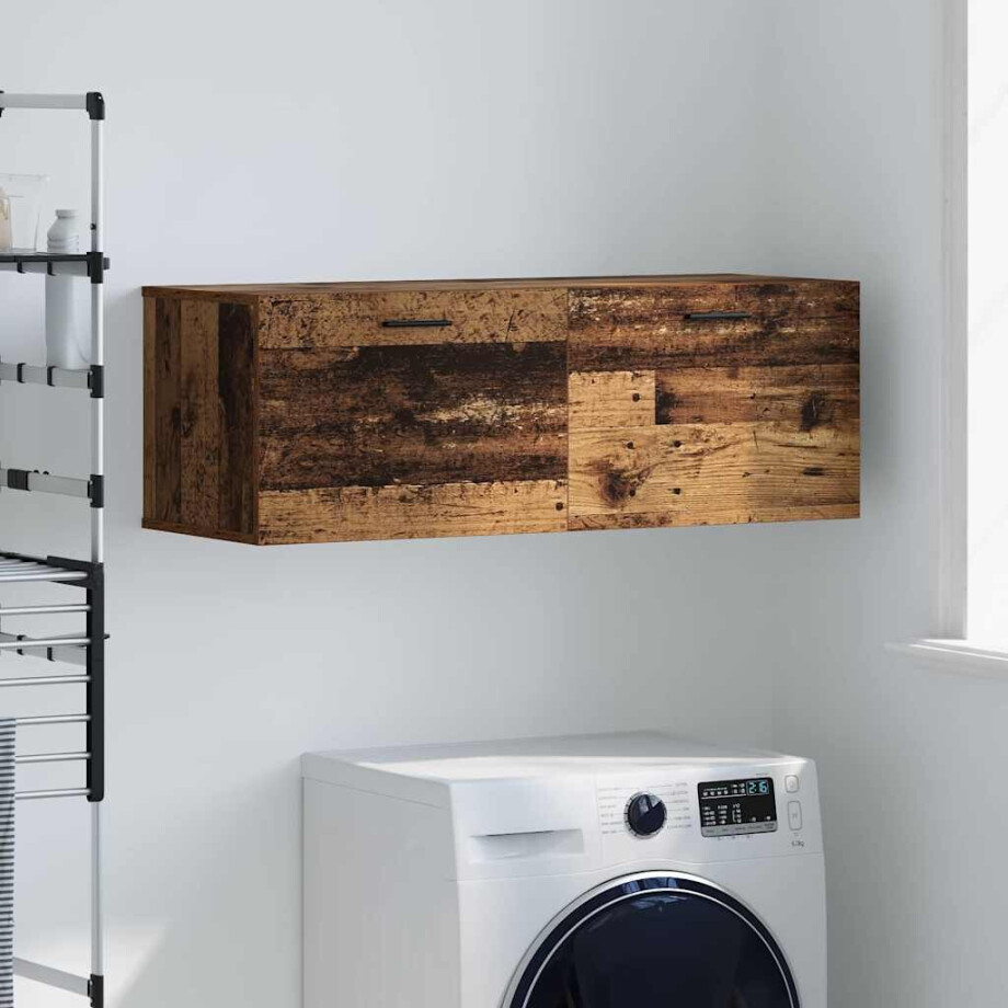 vidaXL Wandkast Wandgemonteerd Oudhout 100 x 36,5 x 35 cm Bewerkt hout vidaXL Wandkast Wandgemonteerd Oudhout 100 x 36,5 x 35 cm Bewerkt hout afbeelding 1
