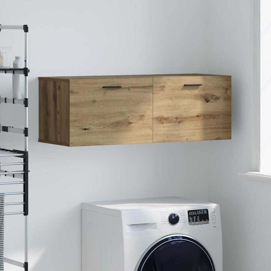 vidaXL Wandkast Artisan Eiken 100 x 36,5 x 35 cm Bewerkt hout vidaXL Wandkast Artisan Eiken 100 x 36,5 x 35 cm Bewerkt hout afbeelding 1