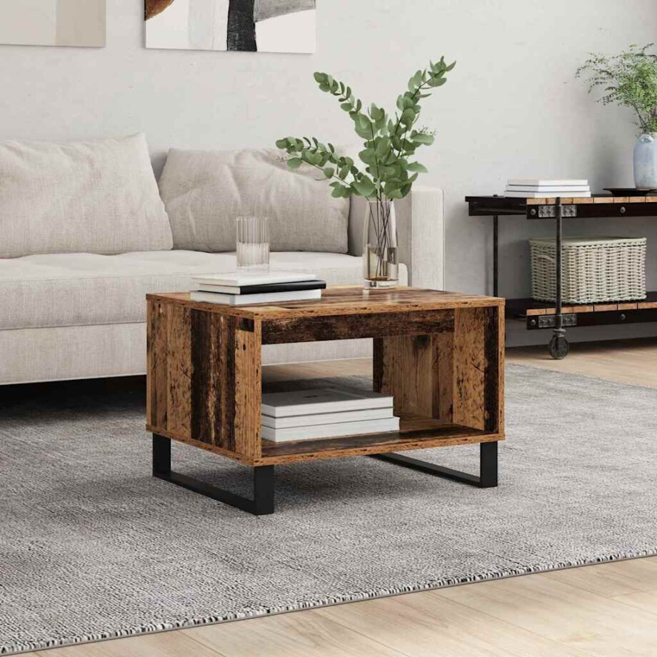 vidaXL Salontafel Oud hout 60 x 50 x 40 cm Bewerkt hout vidaXL Salontafel Oud hout 60 x 50 x 40 cm Bewerkt hout afbeelding 1