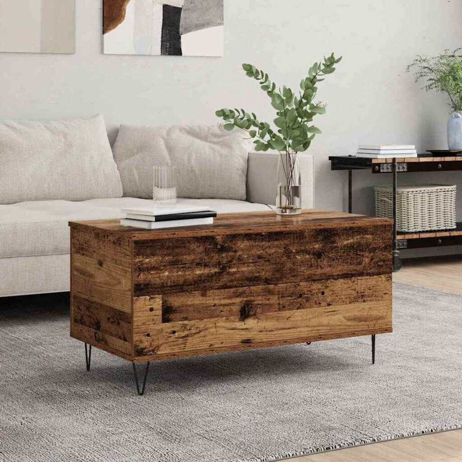 vidaXL Salontafel Oud hout 90 x 44.5 x 45 cm Bewerkt hout vidaXL Salontafel Oud hout 90 x 44.5 x 45 cm Bewerkt hout afbeelding 1