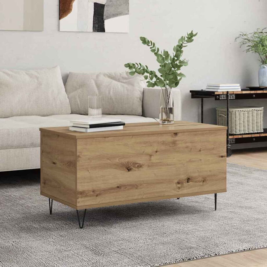 vidaXL Salontafel artisanaal eikenkleurig 90 x 44.5 x 45 cm vidaXL Salontafel artisanaal eikenkleurig 90 x 44.5 x 45 cm afbeelding 1