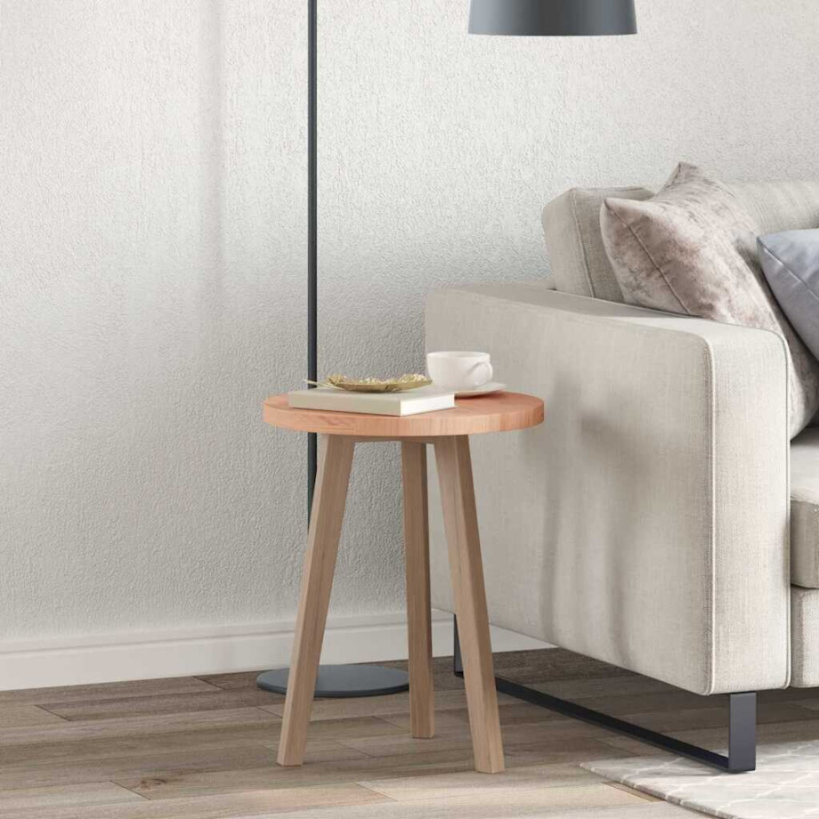 vidaXL Tafelblad Licht Bruin Ø 40 x 2,5 cm Massief Eikenhout afbeelding 1