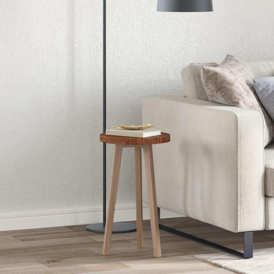 vidaXL Tafelblad Donkerbruin Ø 30 x 2,5 cm Massief Eikenhout afbeelding 1