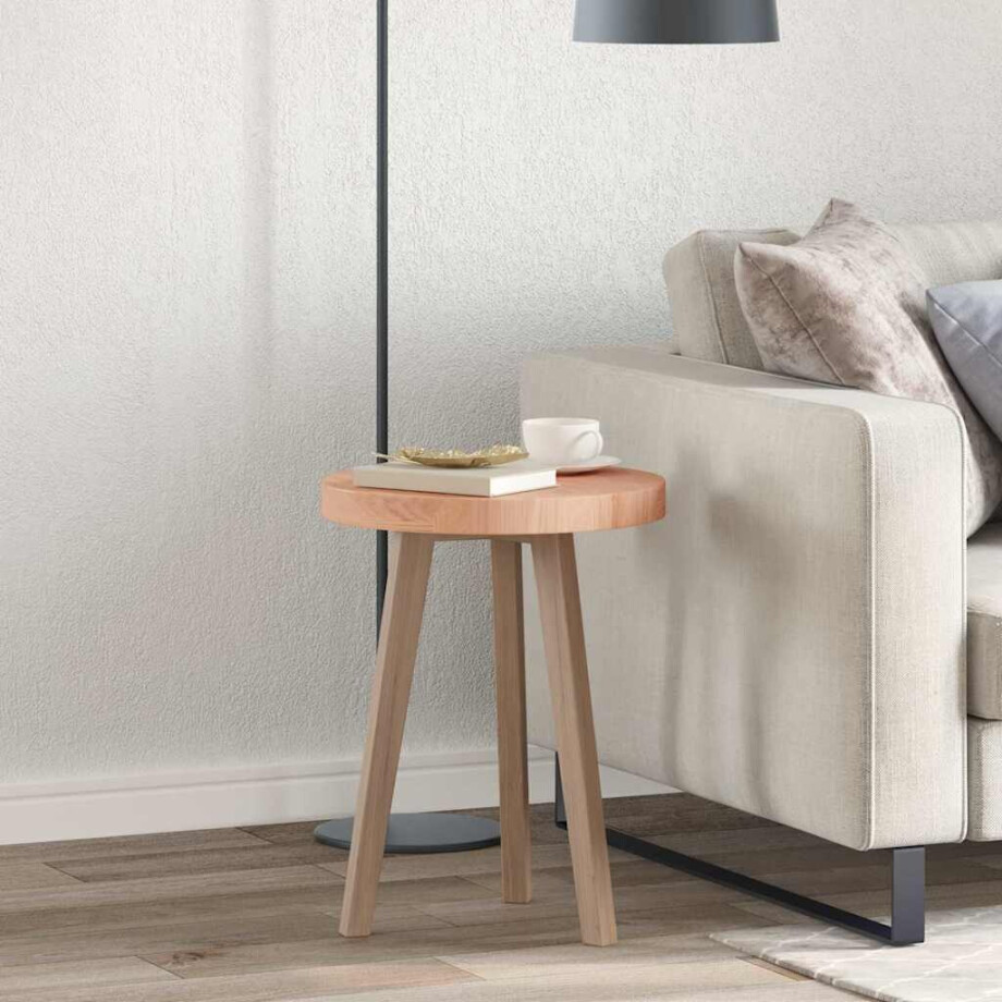vidaXL Tafelblad Licht Bruin Ø 40 x 4 cm Massief Eikenhout afbeelding 1