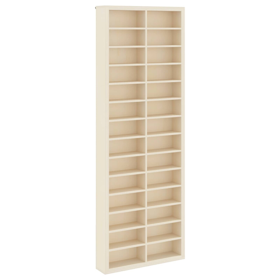vidaXL Muurdisplaykast met plank Beige 21 x 4,5 x 59 cm Bewerkt hout afbeelding 1