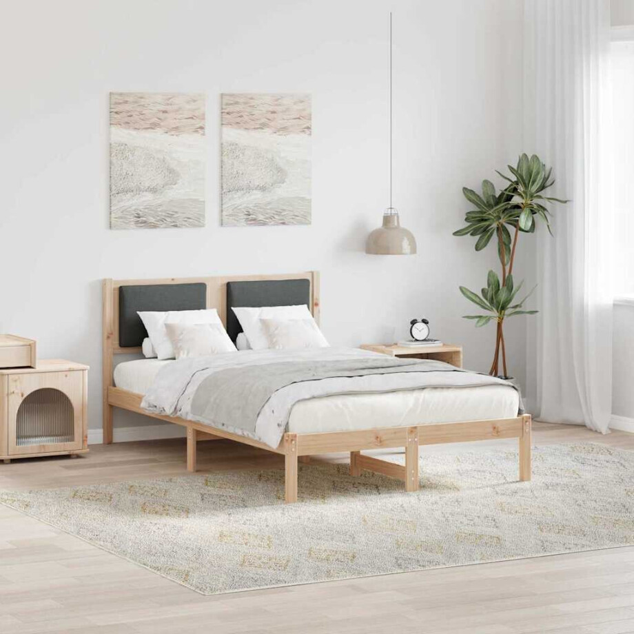 vidaXL Bedframe Donkergrijs 120 x 200 cm Massief grenenhout vidaXL Bedframe Donkergrijs 120 x 200 cm Massief grenenhout afbeelding 1