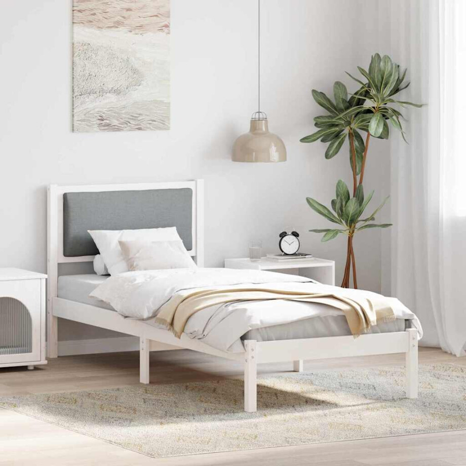 vidaXL Bedframe Lichtgrijs 80 x 200 cm Massief grenenhout afbeelding 1