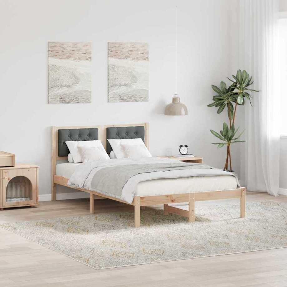 vidaXL Bedframe Donkergrijs 120 x 200 cm Massief grenenhout afbeelding 1