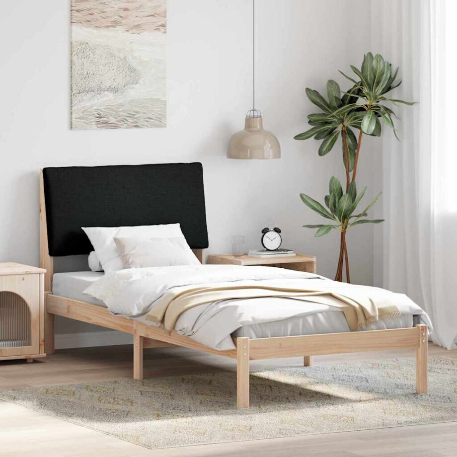 vidaXL Bedframe Bruin en zwart 100 x 200 cm Massief grenenhout vidaXL Bedframe Bruin en zwart 100 x 200 cm Massief grenenhout afbeelding 1