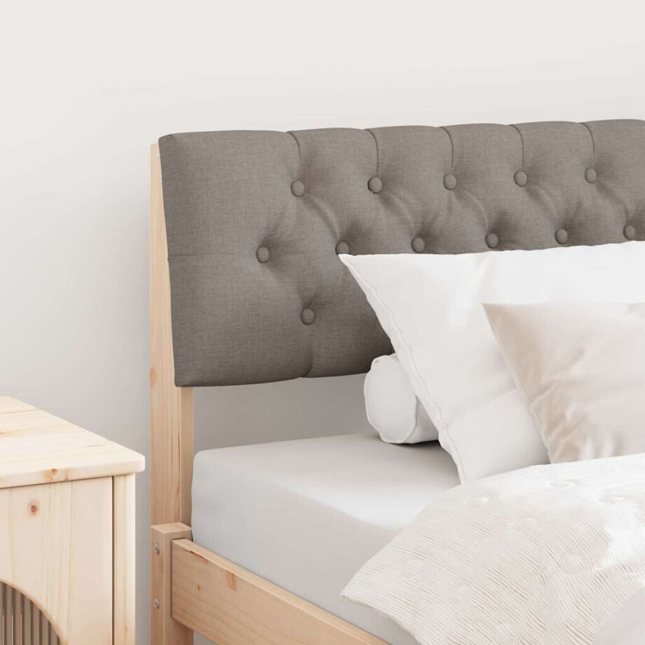 vidaXL Gestoffeerd hoofdbord Taupe 100 cm Massief grenenhout vidaXL Gestoffeerd hoofdbord Taupe 100 cm Massief grenenhout afbeelding 1