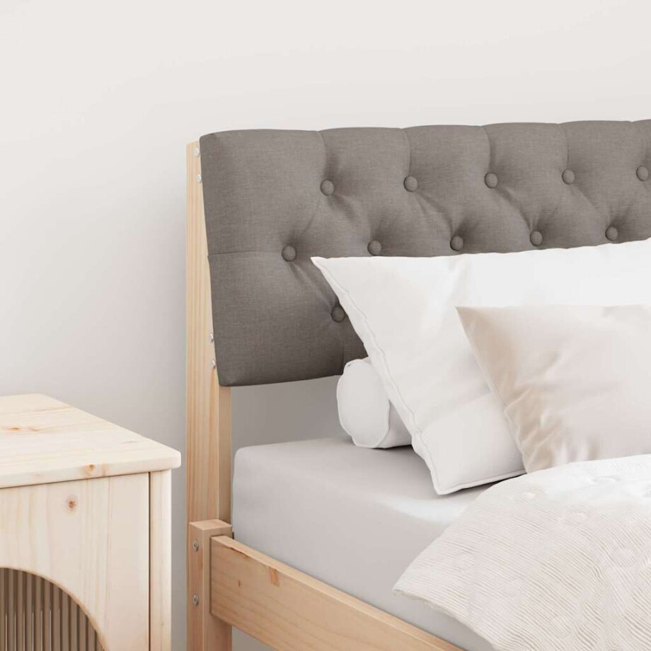 vidaXL Gestoffeerd hoofdbord Taupe 80 cm Massief grenenhout afbeelding 1
