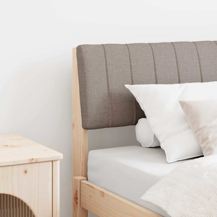 vidaXL Gestoffeerd hoofdbord Taupe 80 cm Massief grenenhout afbeelding 1