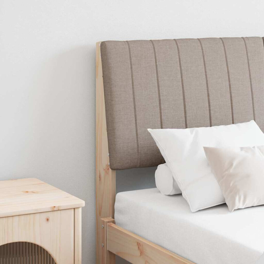 vidaXL Gestoffeerd hoofdbord Taupe 140 cm Massief grenenhout vidaXL Gestoffeerd hoofdbord Taupe 140 cm Massief grenenhout afbeelding 1