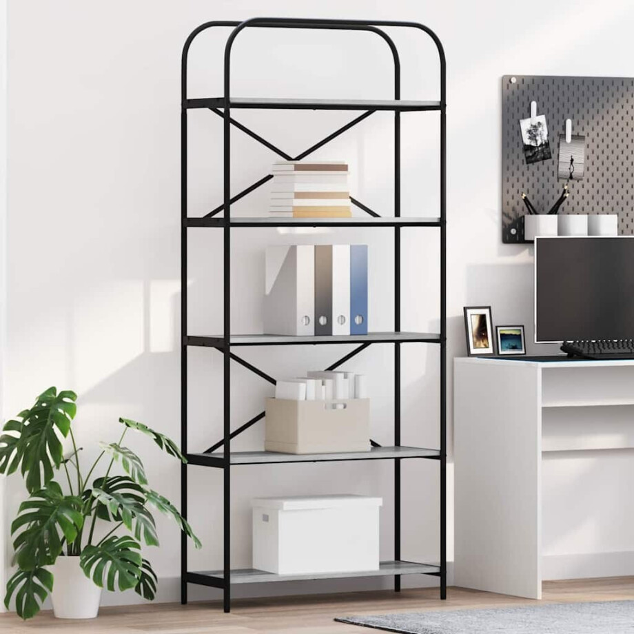 vidaXL Boekenkast Grijs Sonoma 80 x 30 x 183 cm Bewerkt hout afbeelding 1