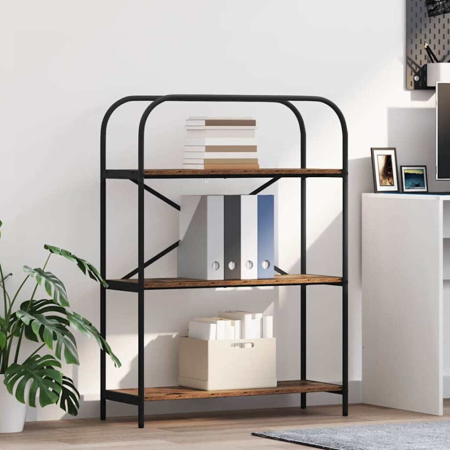 vidaXL Boekenkast Oudhout 80 x 30 x 109 cm Bewerkt hout afbeelding 1