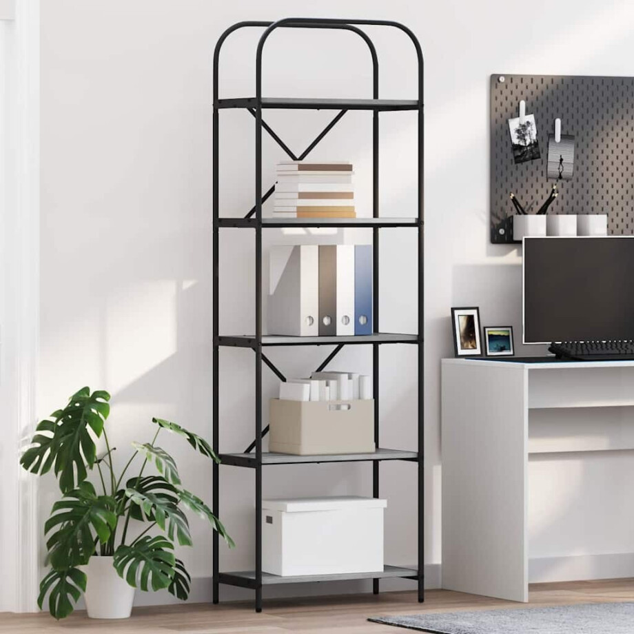 vidaXL Boekenkast Grijs Sonoma 60 x 30 x 183 cm Bewerkt hout afbeelding 1