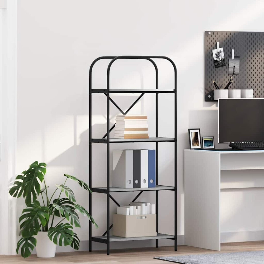 vidaXL Boekenkast Grijs Sonoma 60 x 30 x 146 cm Bewerkt hout afbeelding 1