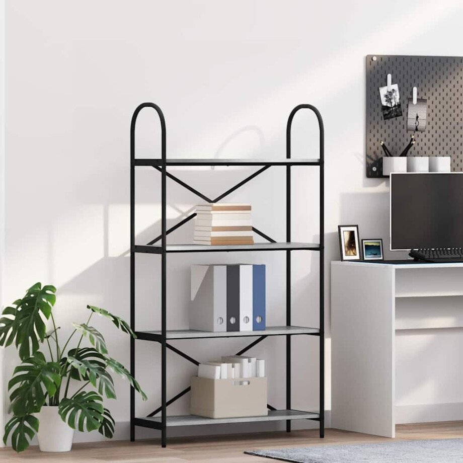 vidaXL Boekenkast Grijs Sonoma 80 x 30 x 146 cm Bewerkt hout afbeelding 1