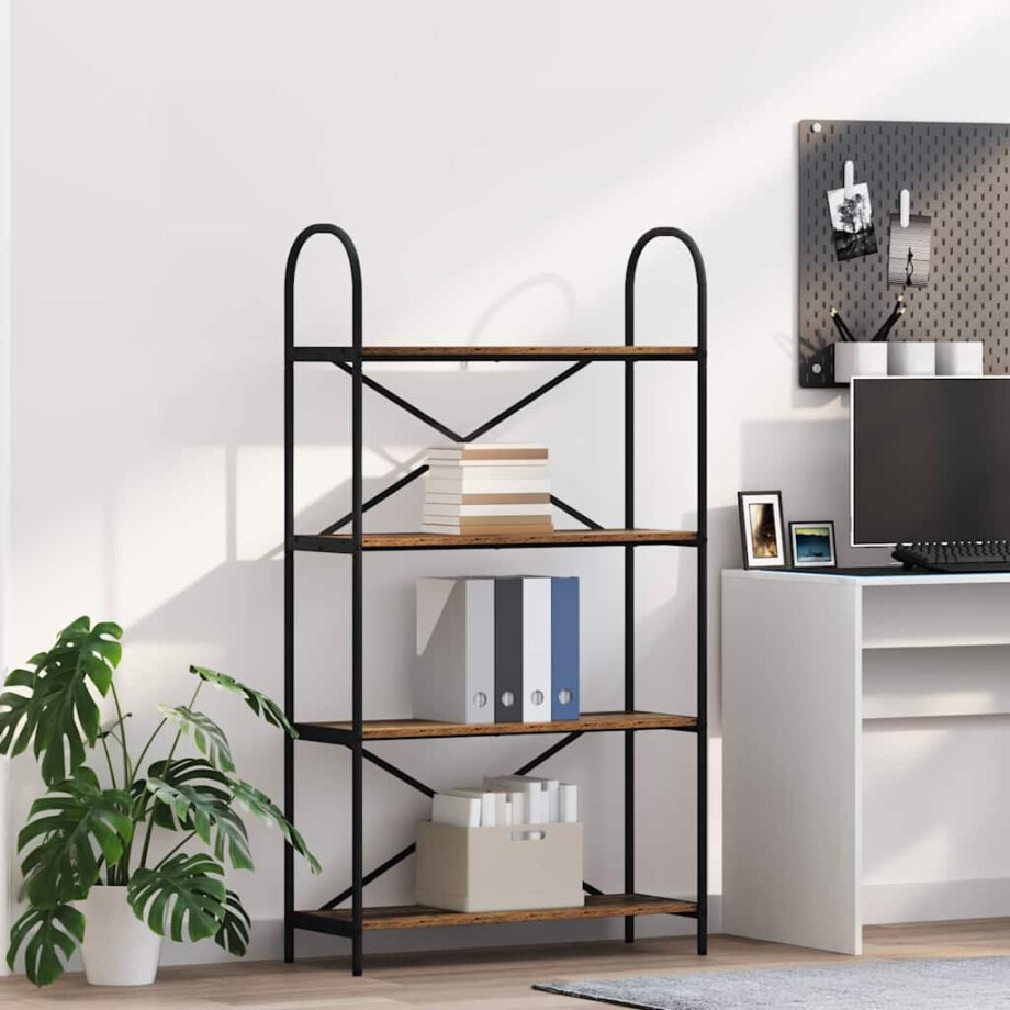 vidaXL Boekenkast Oudhout 80 x 30 x 146 cm Bewerkt hout afbeelding 1