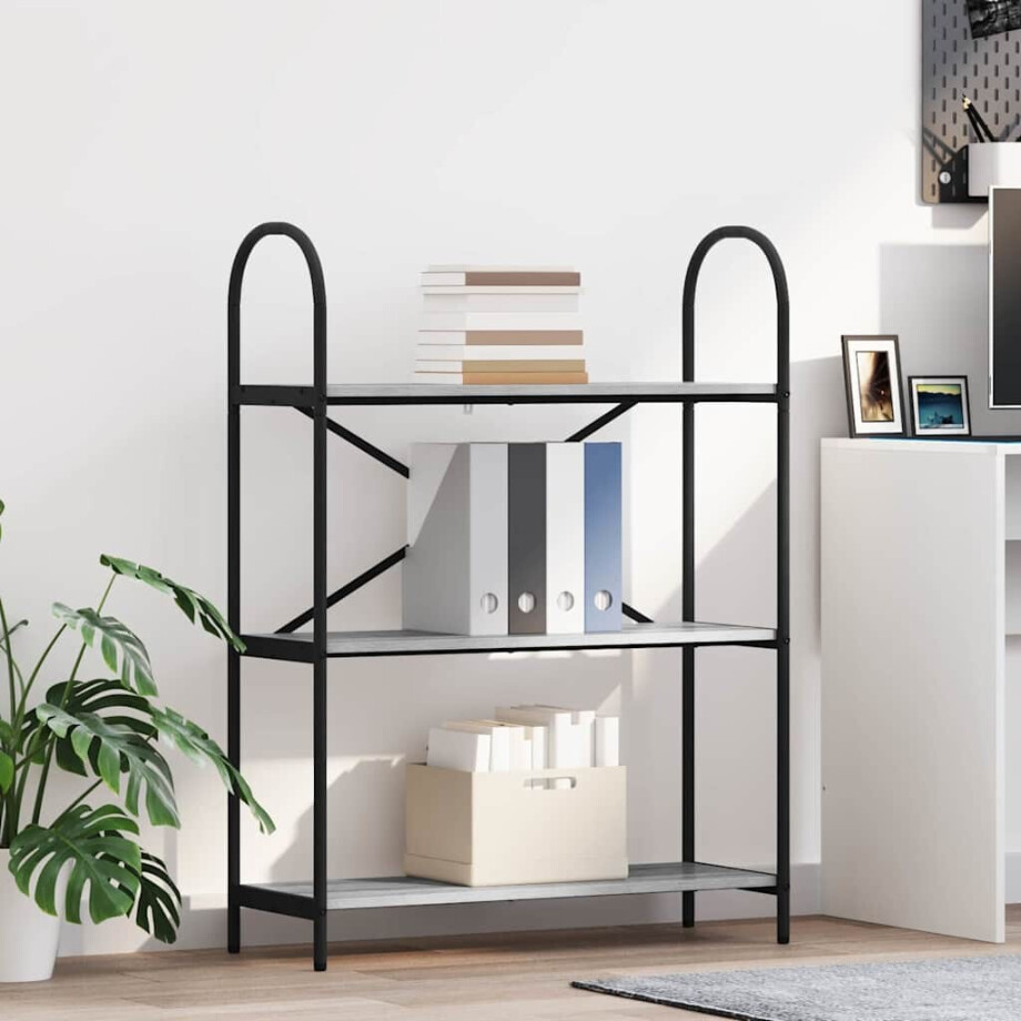 vidaXL Boekenkast Grijs Sonoma 80 x 30 x 109 cm Bewerkt hout vidaXL Boekenkast Grijs Sonoma 80 x 30 x 109 cm Bewerkt hout afbeelding 1