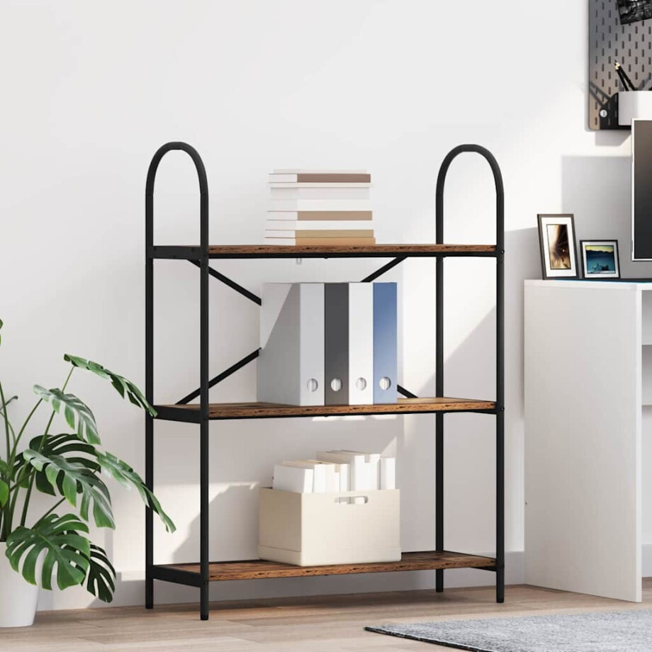 vidaXL Boekenkast Oudhout 80 x 30 x 109 cm Bewerkt hout afbeelding 1
